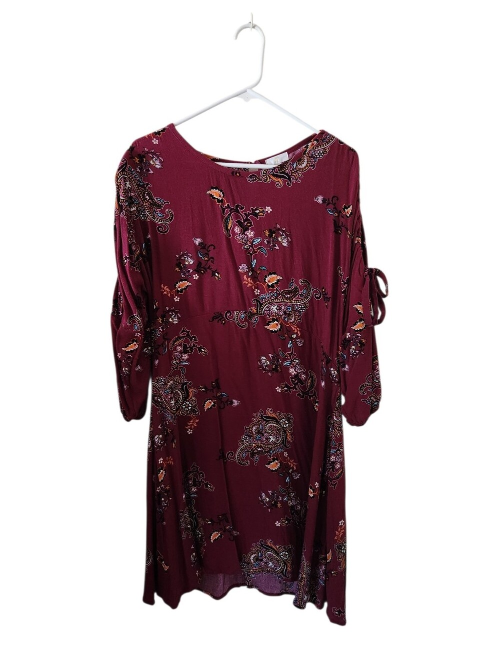 Charming Charlie Maroon Paisley Print Dress